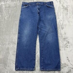 Dickies Jeans Mens 42x29 Blue Straight Regular‎ Fit Medium Wash Denim Workwear